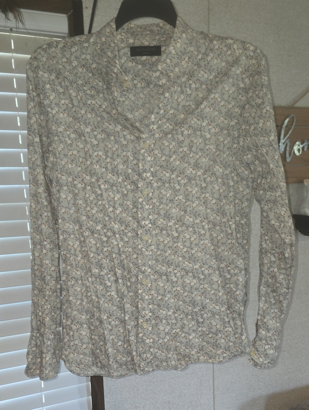 Floral Button-Front Women's Sweater - Light Gray Floral